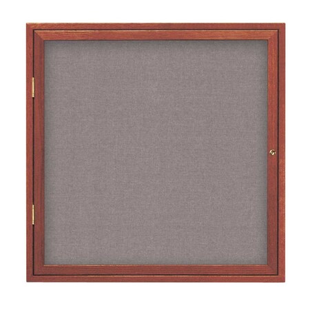 United Visual Products Single Door Slim Enclosed Radius EZ Tack Board, 24"x36", Black/Blue UVRDS23EZ-BLUE-BLACK